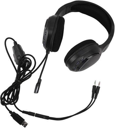 Eujgoov RGB Colorful Lights Adjustable Wired Computer Gaming Headset with Good Sound Experience for Ps5, Switch, Tablets in Saudi Arabia