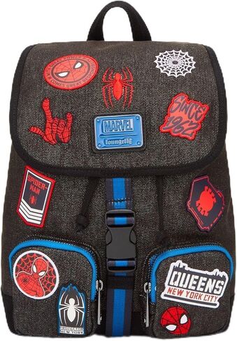 حقيبة ظهر صغيرة من Loungefly Marvel Spider-Man Icons Patches - BoxLunch حصرية متعددة الاستخدامات in Kuwait
