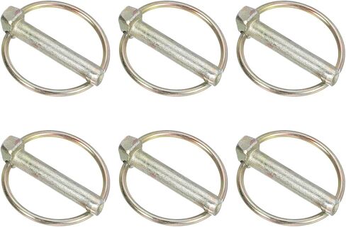 PATIKIL M10x50 mm Tractor Lynch Pin with Ring, 6 Pcs Heavy Duty Assortment Kit Lock Pin Clips for Tractors Trailer Farm Trucks Mowers, Silver Tone in Saudi Arabia