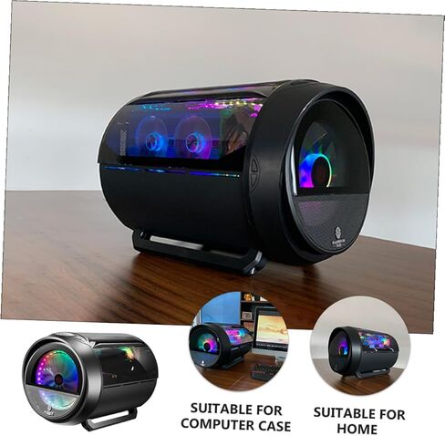 حافظة كمبيوتر NUOBESTY Matx Round RGB لتبريد المياه مع زجاج مقسى، هيكل مكتبي معدل للمكتب المنزلي وأجهزة الكمبيوتر المخصصة للألعاب، أسود in Kuwait