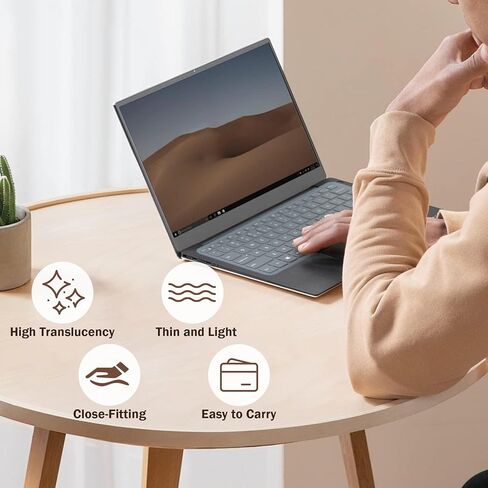 EKIND 2 Sheets Universal Waterproof and Dustproof Keyboard Cover for 12-14 Inch Laptops, with Keypad Keyboard Cover Size (L:12.2" x W:5.08"), Ultra Thin Silicone Skin Protector (Blue) in Saudi Arabia