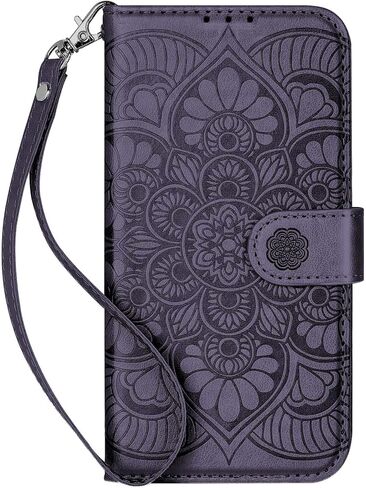 Wallet Case for Galaxy S25, [RFID Blocking] 3 Card Holder Stand with Credit Card Slot PU Leather Magnetic Protective Flip Cover for Galaxy S25 (Dark Purple) in Saudi Arabia