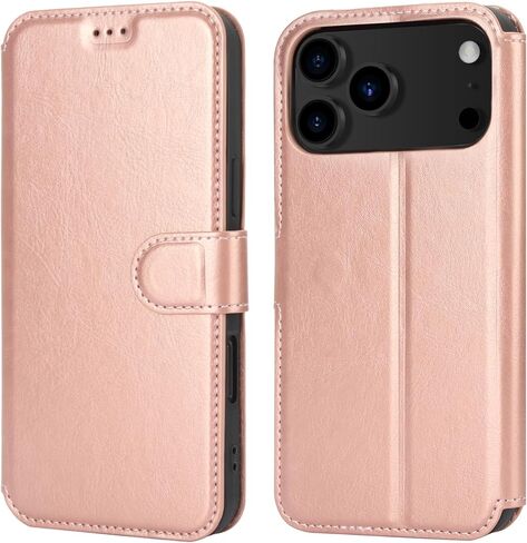 محفظة LOHASIC لهاتف iPhone 17 Pro، حافظة قابلة للطي مع حامل بطاقة، [4 فتحات للبطاقات]، غطاء من جلد البولي يوريثان مقاوم للصدمات مقاس 6.3 بوصة لهاتف Apple 17 Pro للرجال والنساء، بني in Kuwait
