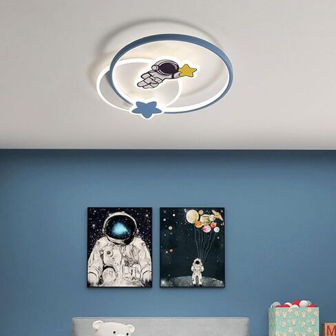 Creative Cartoon Ceiling Lamp Acrylic Lampshade Flat Lighting Astronaut Round Ceiling Lights Suitable for Boys' Bedrooms in Saudi Arabia