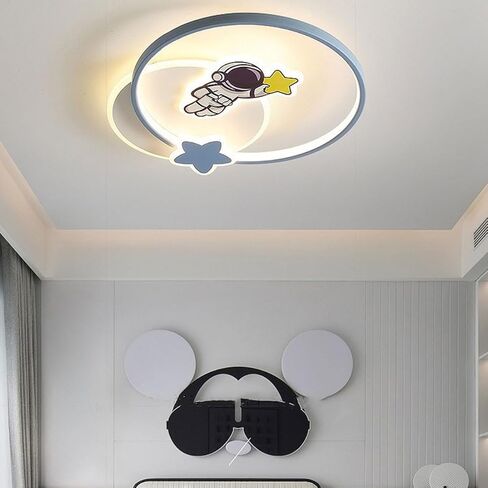 Creative Cartoon Ceiling Lamp Acrylic Lampshade Flat Lighting Astronaut Round Ceiling Lights Suitable for Boys' Bedrooms in Saudi Arabia