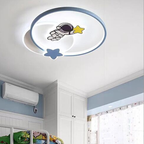 Creative Cartoon Ceiling Lamp Acrylic Lampshade Flat Lighting Astronaut Round Ceiling Lights Suitable for Boys' Bedrooms in Saudi Arabia