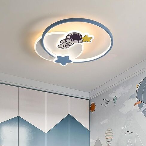 Creative Cartoon Ceiling Lamp Acrylic Lampshade Flat Lighting Astronaut Round Ceiling Lights Suitable for Boys' Bedrooms in Saudi Arabia