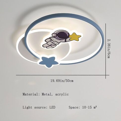 Creative Cartoon Ceiling Lamp Acrylic Lampshade Flat Lighting Astronaut Round Ceiling Lights Suitable for Boys' Bedrooms in Saudi Arabia