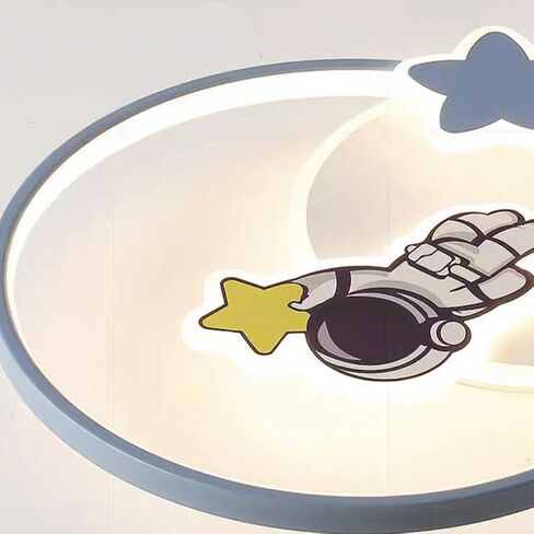 Creative Cartoon Ceiling Lamp Acrylic Lampshade Flat Lighting Astronaut Round Ceiling Lights Suitable for Boys' Bedrooms in Saudi Arabia