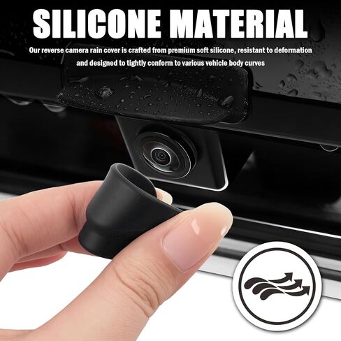 Silicone Car Backup Camera Rain Shield,Self-Adhesive Rear View Backup Camera Cover with Extended Design for Clear Reverse View,Universal Reverse Cameras for Car Rain Cover in Saudi Arabia