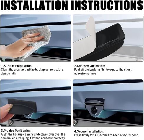 Silicone Car Backup Camera Rain Shield,Self-Adhesive Rear View Backup Camera Cover with Extended Design for Clear Reverse View,Universal Reverse Cameras for Car Rain Cover in Saudi Arabia