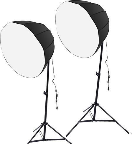 GOWENIC Photography Lights Kit, 85W Energy Saving Bulb 3 Color Adjustable Brightness with Remote Control, 60cm 12 Sided Softbox for Live Streaming Photography (US Plug) in Saudi Arabia