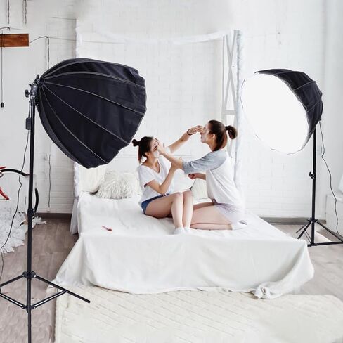 GOWENIC Photography Lights Kit, 85W Energy Saving Bulb 3 Color Adjustable Brightness with Remote Control, 60cm 12 Sided Softbox for Live Streaming Photography (US Plug) in Saudi Arabia