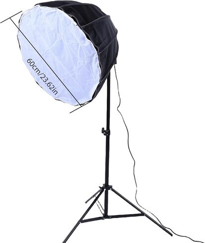 GOWENIC Photography Lights Kit, 85W Energy Saving Bulb 3 Color Adjustable Brightness with Remote Control, 60cm 12 Sided Softbox for Live Streaming Photography (US Plug) in Saudi Arabia
