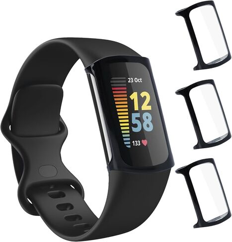 Liuyuxi 3-Pack Protective Case for Fitbit Charge 5/6, Scratch-Resistant Soft TPU Full-Coverage Cover with Screen Protector Compatible with Fitbit Charge 5/6 Smartwatch (Clear) in Saudi Arabia
