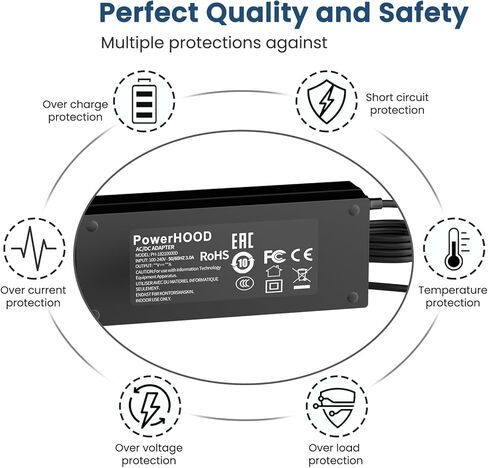 54V AC Adapter Compatible with Ubiquiti Networks Flex 2.5G PoE, Switch Pro Max 16 PoE (USW-Pro-Max-16-PoE), USW-Pro-XG-8-PoE, US-XG-6POE, USW-Ultra 210W Power Supply Cord Charger Cable PSU in Saudi Arabia