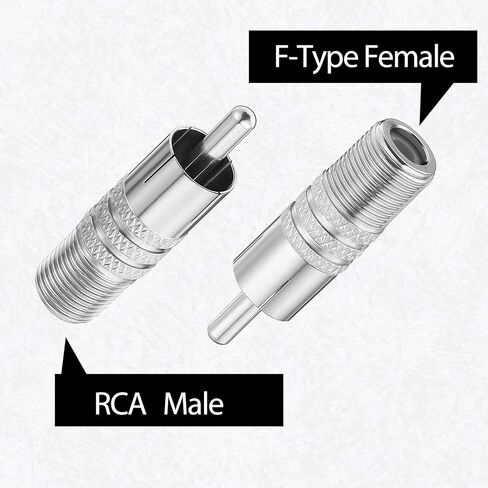 2 قطعة محول محوري إلى RCA محول F نوع أنثى إلى RCA ذكر كابل محوري موصل الصوت والفيديو للتلفزيون وأنظمة المسرح المنزلي فضي in Saudi Arabia