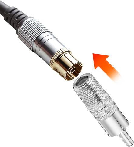 2 قطعة محول محوري إلى RCA محول F نوع أنثى إلى RCA ذكر كابل محوري موصل الصوت والفيديو للتلفزيون وأنظمة المسرح المنزلي فضي in Saudi Arabia