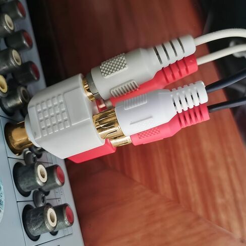 4 قطع محول توصيل RCA Y 2 أنثى إلى 1 ذكر لتحويل كابل الصوت والفيديو Av Tv، فقط قم بالتوصيل والتشغيل in Kuwait