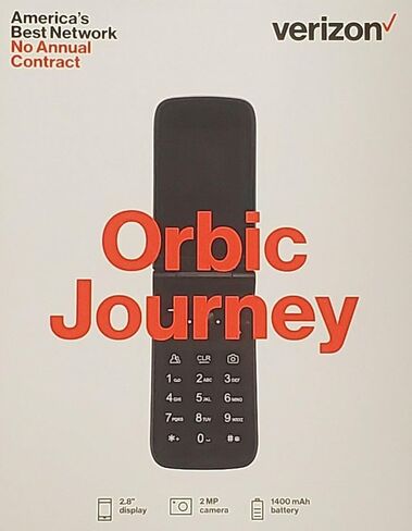 هاتف Orbic Journey V Verizon مسبق الدفع 4G LTE - أسود in Kuwait