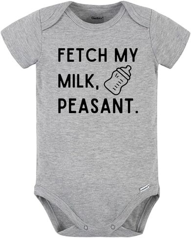 تي شيرت Fetch My Milk Peasant لطيف للأطفال، للأطفال والأطفال الصغار - ملابس مضحكة للفتيات والأولاد لحفلات استقبال المولود الجديد in Kuwait