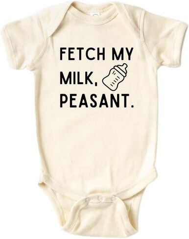 تي شيرت Fetch My Milk Peasant لطيف للأطفال، للأطفال والأطفال الصغار - ملابس مضحكة للفتيات والأولاد لحفلات استقبال المولود الجديد in Kuwait