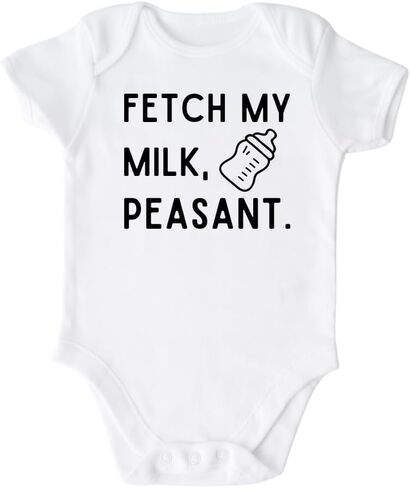 تي شيرت Fetch My Milk Peasant لطيف للأطفال، للأطفال والأطفال الصغار - ملابس مضحكة للفتيات والأولاد لحفلات استقبال المولود الجديد in Kuwait