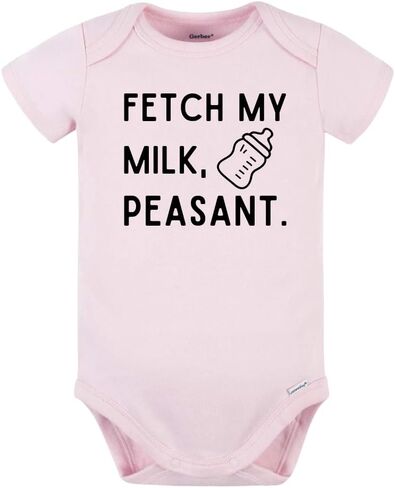 تي شيرت Fetch My Milk Peasant لطيف للأطفال، للأطفال والأطفال الصغار - ملابس مضحكة للفتيات والأولاد لحفلات استقبال المولود الجديد in Kuwait