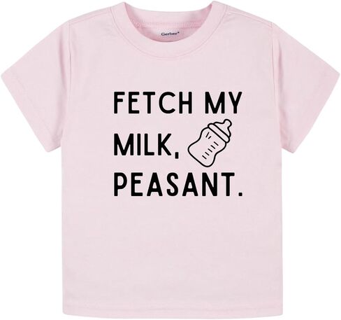 تي شيرت Fetch My Milk Peasant لطيف للأطفال، للأطفال والأطفال الصغار - ملابس مضحكة للفتيات والأولاد لحفلات استقبال المولود الجديد in Kuwait