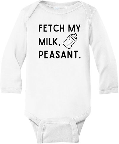 تي شيرت Fetch My Milk Peasant لطيف للأطفال، للأطفال والأطفال الصغار - ملابس مضحكة للفتيات والأولاد لحفلات استقبال المولود الجديد in Kuwait
