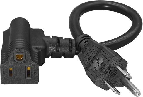0.32M/1FT Nema 5-15P إلى C13 + Nema 5-15R سلك طاقة Piggyback، UL CUL SJT 14AWG 3C، شديد التحمل للصوت الاحترافي، معدات DJ، رف الخادم، UPS، الكمبيوتر والمزيد (5-15P إلى C13+5-15R، 1 قدم) in Kuwait