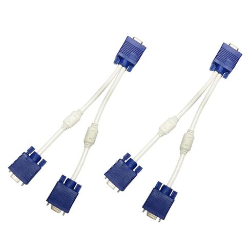 2pcs Vga Video Splitter Male to Dual Female Adapter Cable Vga Monitor Cable for Supports Same Content Output Compact and Lightweight Design in Saudi Arabia