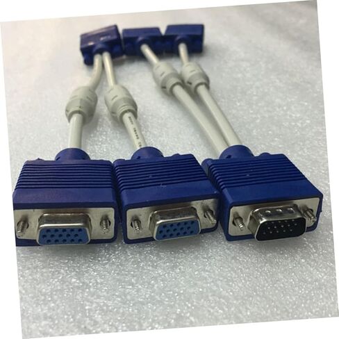 2pcs Vga Video Splitter Male to Dual Female Adapter Cable Vga Monitor Cable for Supports Same Content Output Compact and Lightweight Design in Saudi Arabia