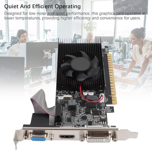 Computer Video Card, 1GB DDR3 64 Bit 589MHz Memory, 500MHz Core, HDMI DVI VGA Graphics Card with Low Noise and HD Multimedia Interface for Working in Kuwait