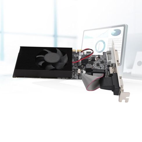 Computer Video Card, 1GB DDR3 64 Bit 589MHz Memory, 500MHz Core, HDMI DVI VGA Graphics Card with Low Noise and HD Multimedia Interface for Working in Kuwait