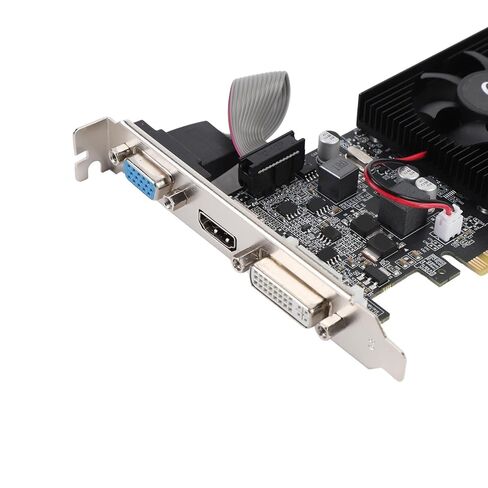 Computer Video Card, 1GB DDR3 64 Bit 589MHz Memory, 500MHz Core, HDMI DVI VGA Graphics Card with Low Noise and HD Multimedia Interface for Working in Kuwait