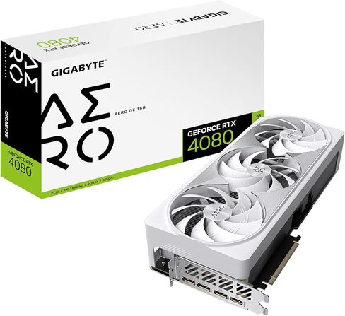 بطاقة رسومات Gigabyte GV-N4080AERO OC-16GD GeForce RTX 4080 سعة 16 جيجابايت AERO OC، 3X مراوح WINDFORCE، 16 جيجابايت 256 بت GDDR6X، بطاقة فيديو in Saudi Arabia