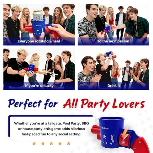 Upgraded 2PCS Party Games, Thrilling Twist & Pass Party Fun with Surprise Spray, Random Wheel Adult Family Game for Golf Course, Beach, Bachelor Party, BBQ or White Elephant in Saudi Arabia