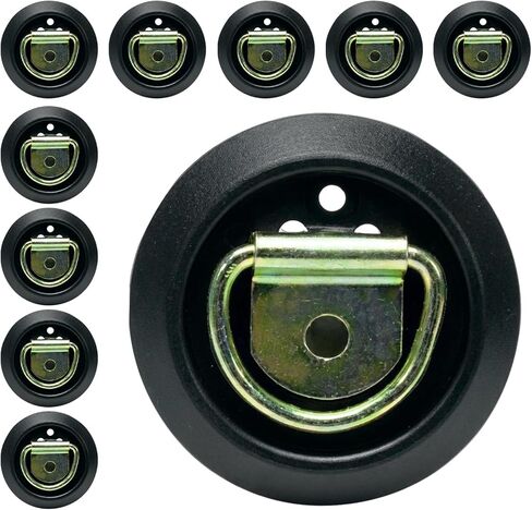 DC Cargo Mall 4 D-Ring Tie-Downs with Plastic Pan Fittings, Anchor Trailer Cargo Load with Floor Flush Surface Mount D-Rings; Safe Tie-Down Working Limit 533 pounds in Saudi Arabia