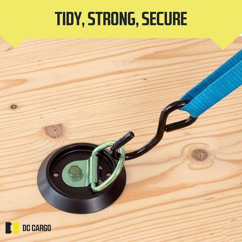 DC Cargo Mall 4 D-Ring Tie-Downs with Plastic Pan Fittings, Anchor Trailer Cargo Load with Floor Flush Surface Mount D-Rings; Safe Tie-Down Working Limit 533 pounds in Saudi Arabia