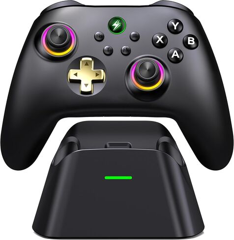 Wireless PC Controller - Enhanced Controller with Hall Joysticks/Hall Triggers/Light Up - No Stick Drift, No Dead Zone - Work for Windows PC, Android, Steam and Switch in Kuwait
