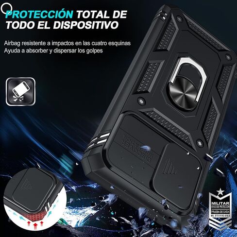 حافظة هاتف LeYi لهاتف Galaxy A32-5G: [𝐍𝐎𝐓 𝐅𝐈𝐓 𝟒𝐆] حافظة Samsung A32 5G مع واقي شاشة Galaxy A32 5G X 2، غطاء كاميرا ومسند، درجة عسكرية لحافظة هاتف Samsung A32، أسود in Kuwait