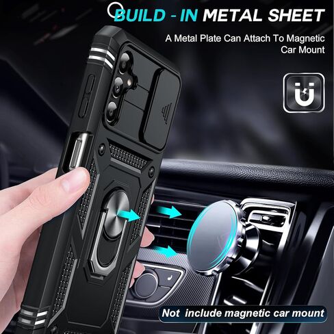 LeYi Samsung Galaxy A13-5G Phone Case: [𝐍𝐎𝐓 𝐅𝐈𝐓 𝟒𝐆 𝐋𝐄𝐓] Samsung A13 Phone Case with [2 Pcs] Tempered Glass, Slide Camer Cover & Military-Grade, Kickstand for Galaxy A13 5G Case, Black in Saudi Arabia