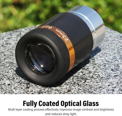 PUSOKEI 23mm Telescope Eyepiece, 1.25 Inch Ultra Wide 62 Degree Field of View with Fully Multi Coated Optics, for Astronomical Observation in Saudi Arabia