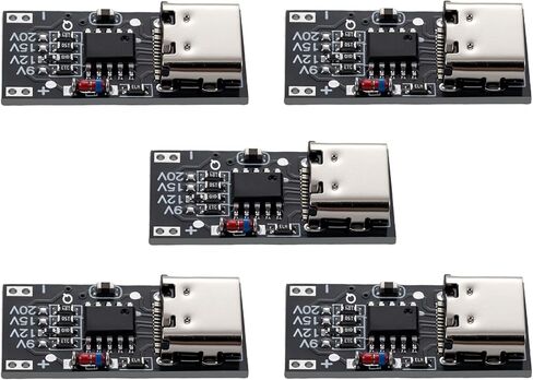 5 Pieces of PD/QC/AFC Decoy Board Fast Charging USB C Boost Module, PD3.0 2.0 PPS/QC4+ FCP AFC Type-C Trigger Polling Detector Power Module in Saudi Arabia