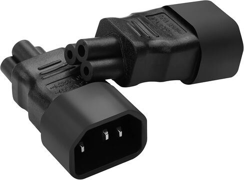 IEC 320 AC Adapter C14 to C5 Power Adapter IEC 320 C14 3Pin Male to C5 3Pin Female Extension Power Adapter 10A 250V for 3-Hole Socket Laptop Power Adapter Converter Plug 2pcs in Saudi Arabia