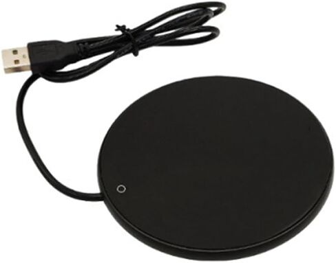 كوب قهوة زجاجي للتسخين، حامل تسخين USB، تسخين كهربائي، حليب حراري، ماء لمكتب مكتب DC 5V، أسود in Kuwait