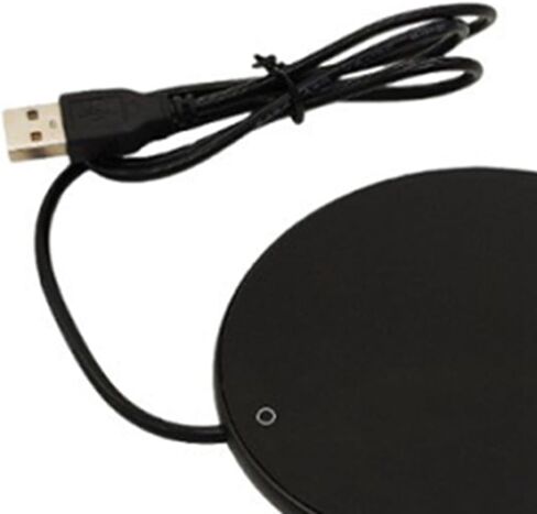 كوب قهوة زجاجي للتسخين، حامل تسخين USB، تسخين كهربائي، حليب حراري، ماء لمكتب مكتب DC 5V، أسود in Kuwait