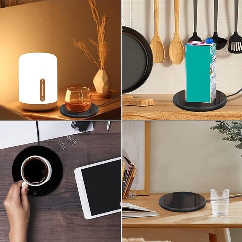 كوب قهوة زجاجي للتسخين، حامل تسخين USB، تسخين كهربائي، حليب حراري، ماء لمكتب مكتب DC 5V، أسود in Kuwait