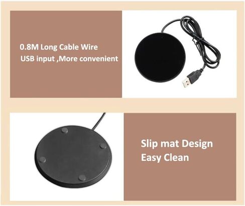 كوب قهوة زجاجي للتسخين، حامل تسخين USB، تسخين كهربائي، حليب حراري، ماء لمكتب مكتب DC 5V، أسود in Kuwait